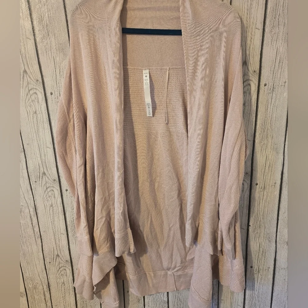 Lululemon Cashmere Blend Waterfall Wrap Cardigan Beige XL/XXL Oversized Open